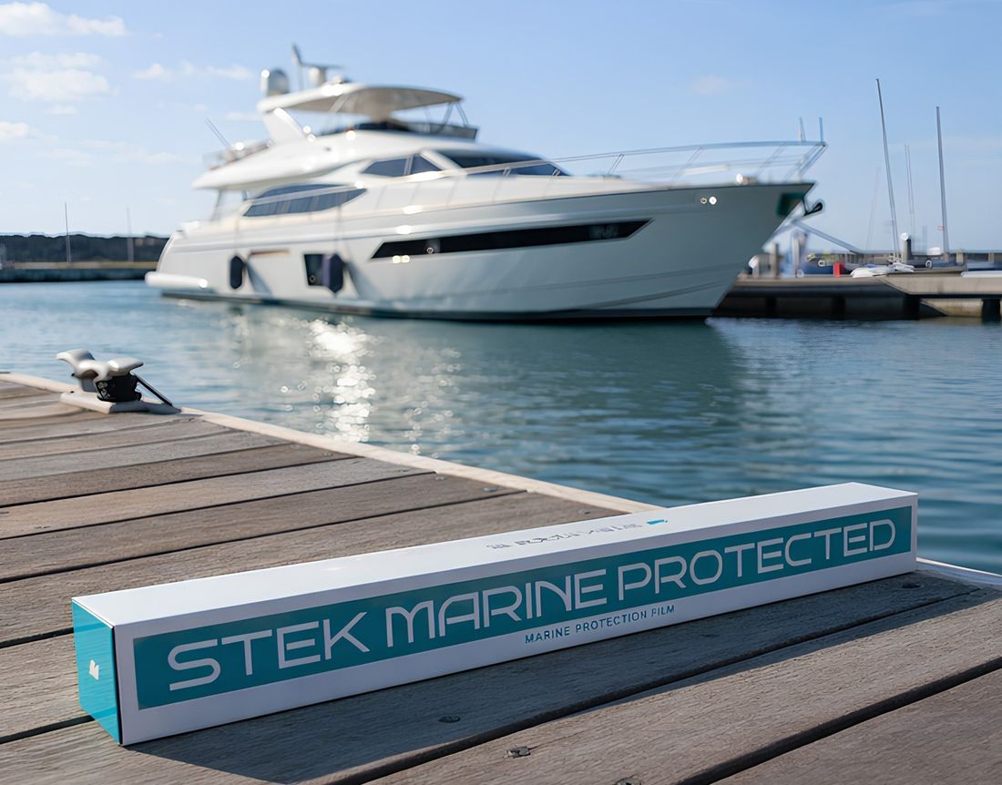 Yacht protected with STEK Marine film